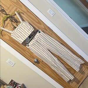 Abercrombie two piece Striped Cream Mauve & brown Women's Jumpsuit